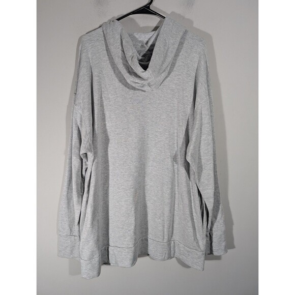 Aerie Womens Gray Long Sleeve Pullover Hoodie Sz L Oversized Casual Lounge Relax - Picture 2 of 7